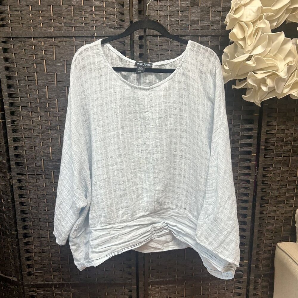 Cynthia Rowley Light Blue Dolman Sleeve Tunic Top Size 3X